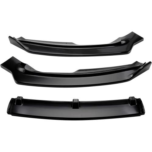 MotorFansClub 3pcs Front Bumper Lip Fit for Ford Fusion Mondeo 2017-2019 | Glossy Black, Front Splitter Spoiler Protection Trim