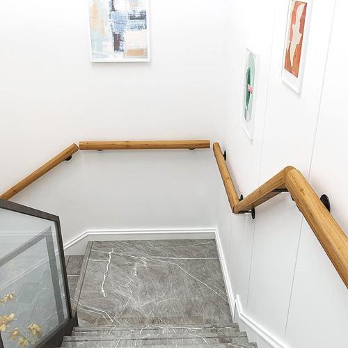 4FT Wooden Stair Handrails, Hand Railings for Stairs Indoor Outdoor, Sturdy Safety Wall Mount Support, Non-Slip Staircase Handrail for Home Garden Corridor, Lofts Decking, Kindergarten Guardrail