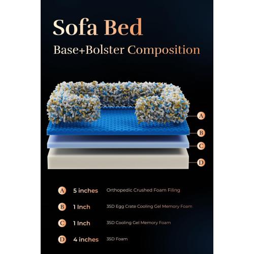 NOAH & PAW Giant Dog Bed XXL, 55x45x11 Inch, Orthopedic Dog Beds, Eggshell Memory Foam Infused with Cooling Gel, Inner Cover, Waterproof, Machine Washable (Velvet Sofa Collection)