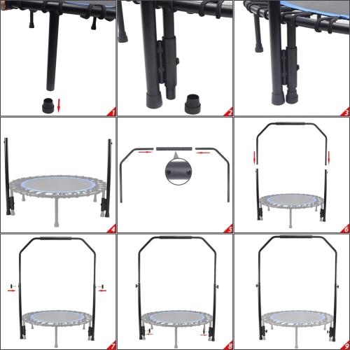 Newan Rebounder Handle Bar Accessory for 40 Round Fitness Trampolines, Cushy Foam Handles,Only Applicable to The Foot Tube Between 2.5CM/0.98IN Diameter(Trampoline Not Included)