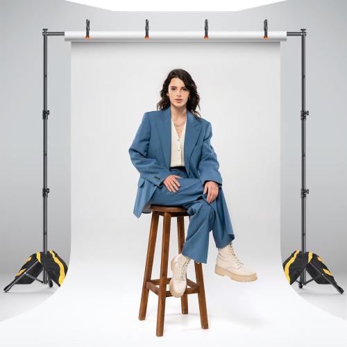 Backdrop Stand Kit - 6 Widths, 10x7.5ft Adjustable Background Stand for Parties & Studio Photography