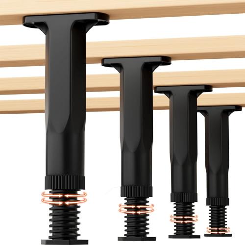 Set of 4PC Color Black  Bed Frame Support Legs Stabilizer Replacement Universal Slat Reinforcement 5.9-11 inch Black