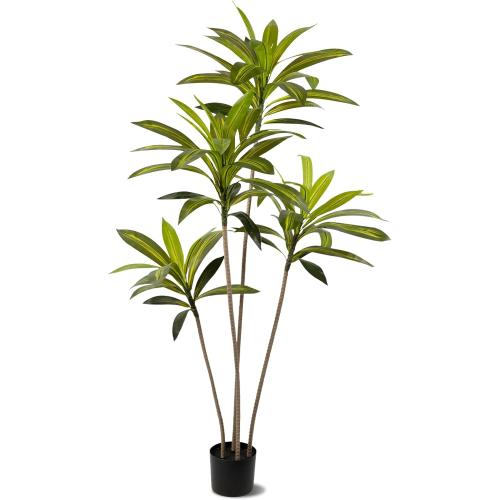 Size 6ft Artificial Dracaena Tree 6FT - Faux Tree Faux  Yucca Floor Plant Faux Plants Indoor Artificial Trees for Home Office Living Room Decor Indoor (Dracaena Tree, 6 FT)