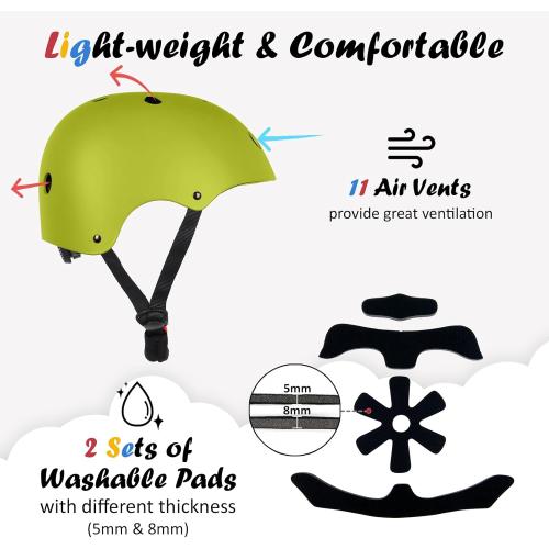 Kids Bike Helmet, Adjustable and Multi-Sport, from Toddler to Youth, 3 Sizes