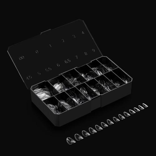 Aprés Gel-X® Almond Box of Nail Tips | 280 Gel-X Tips, Soft Tips, 14 Sizes 00-9 | Half-sizes Included (Natural Almond Short, 280 Count)