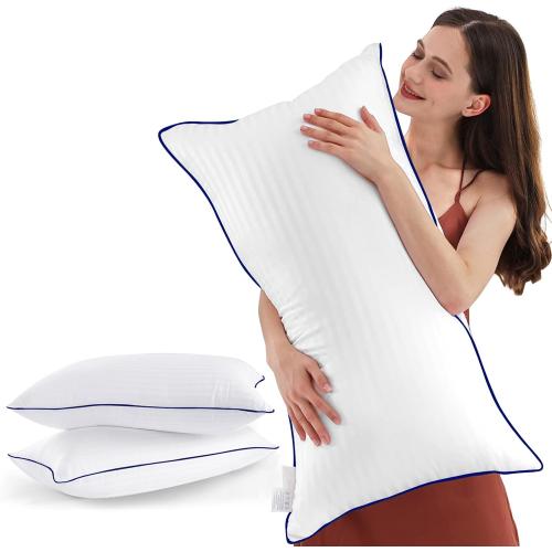 SEMZSOM Bed Pillows for Sleeping, King Size Pillows Set of 2 Cooling Luxury Hotel Quality Pillow with Premium Soft Down Alternative Filling for Back, Stomach or Side Sleepers