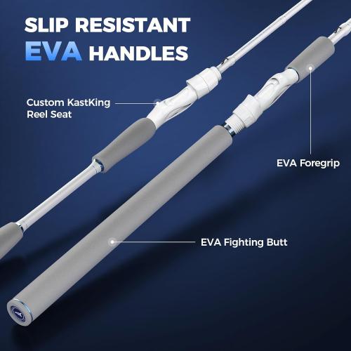 KastKing Centron Lite Twin Tip Fishing Rods, IM6 Graphite Blanks, Twin Tip Fishing Rods, Stainless Steel Guides with Ceramic Rings, Split or Full Rear EVA Handle Design, Drop Shot Hook Keeper