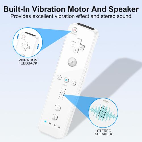 MOLICUI Wii Remote Controller,Wii Controller 2 Pack With Wrist Strap and Silicone Case,White