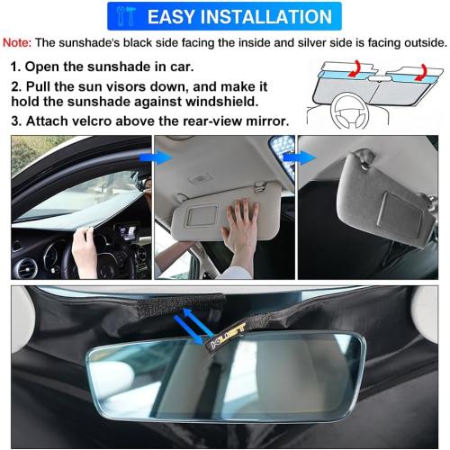 KUST Windshield Sun Shade for Honda Accord 2013-2015 2016 2017 Accessories Custom Fit Sunshade Foldable Sun Protector Block UV Rays Keep Your Car Cooler
