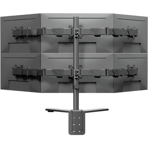 Hex Six Monitor Desk Mount Arm, 6 Screen Fully Adjustable Bracket Stand Fits Screens up to 32 inch, 19.8 lbs Weight Capacity per Screen, Black HLX35JX-6P