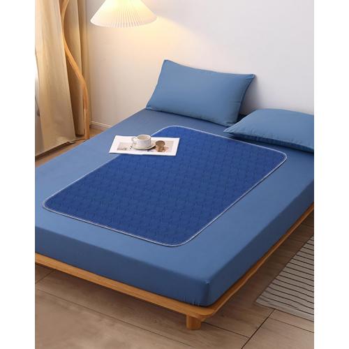 Hide Stains Bed Pads Washable Waterproof for Incontinence, 4-Layer Absorbency Pee Pads, Washable Underpad, Bed Wetting Pad for Elderly, Adults, Pets, 36x52-2 Pack, Navy Blue