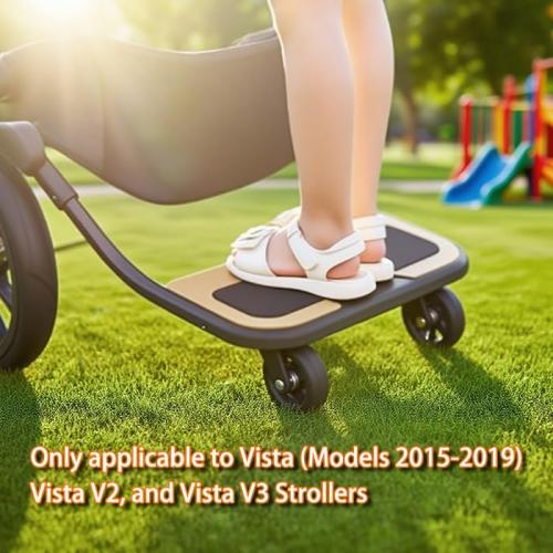 Piggyback Ride-Along Board for Vista (Models 2015-2019),Vista V2,and Vista V3 Strollers,Stroller Standing Board with 360 ° Universal Wheel,Use EVA Foam Wheels Smoothly Nnavigate Through Rugged Roads