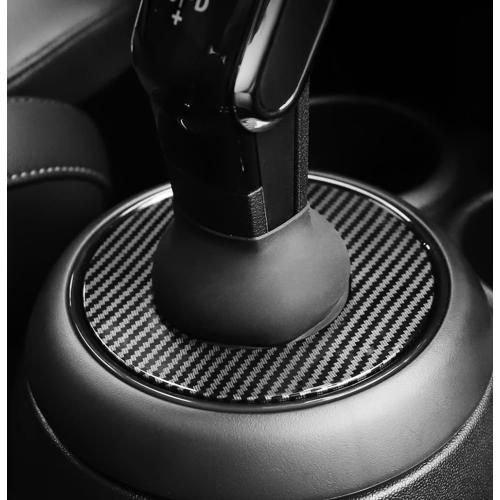 iJDMTOY Twill-Weave Carbon Fiber Pattern Finish Steptronic Shift Well Boot Cover Decoration, Compatible with MINI Cooper 2019-up F54 F55 F56 F57 F60