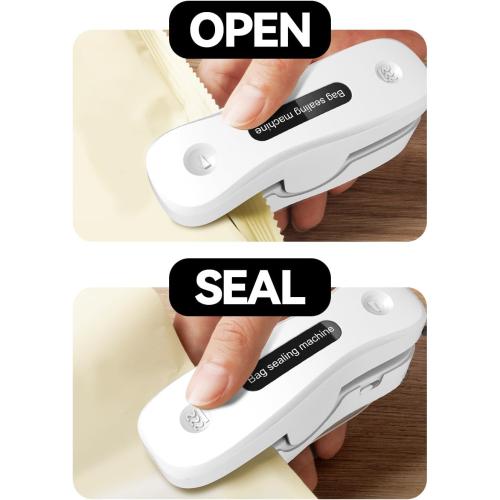 Mini Bag Sealer Rechargeable 2-in-1 Snack Sealer with Magnet Portable Bag Resealer USB Mini Sealer for chip Bag Plastic Bag Storage Freshness