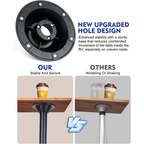 2pCs Size 29 RV Table Base Mount and RV Table Leg with Upgraded Hole Design, Aluminum Camper Table Leg Base Mount for RV Boat Camper Trailer, 2 PCS
