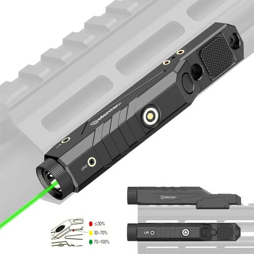 DEFENTAC 1600 Lumens Green Laser Light Combo with Momentary Strobe for Rifle, Weapon Light with Built-in Pressure Switch Compatible with M-Lok/Picatinny, Rechargeable