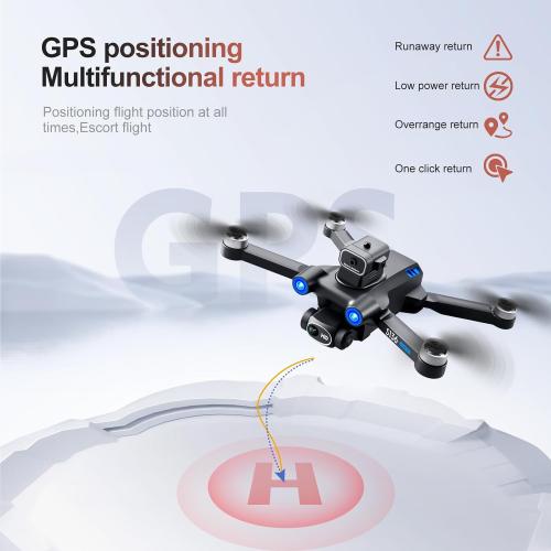 New S136 Drone with HD Electric Zoom Lens FPV Mode Brushless Motor GPS Smart Avoid Noise Barrier Function Foldable Outdoor Aerial Ranging RC Airplane Quadcopter