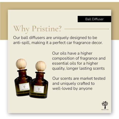 PRISTINE Maldives Villa/Inspired by Marriott Hotel Ball Diffuser for Wardrobe | Citrusy Grapefruit, Apple/Ocean Breeze/Sandalwood Oil Mini Diffuser Decor | Air Freshener for Closets