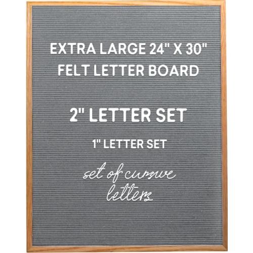 Felt Like Sharing Large Felt Letter Board 24x30in – Changeable Letter Board for Home & Cute Office Supplies – Message Board with 3 Sets of Letters (Gray)