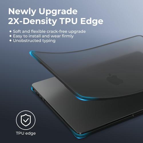 BlueSwan Anti-Cracking Hard Shell Case Compatible with MacBook Pro 16 inch, 2026 M4 M3 M2 M1 2025-2021 Pro/Max A3403 A3186 A2991 A2780 A2485, Anti-Fingerprint Soft TPU Bumper, Frosted Black