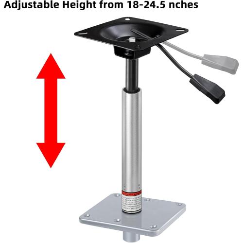 Adjustable Boat Seat Pedestal Base Mount Kit with Lock in 3/4 Boat Seat Pin Post&Marine Power Pedestal Mount Base for Marine Fishing Bass Chair,Post Adjustable Height 18 to 24 Inches
