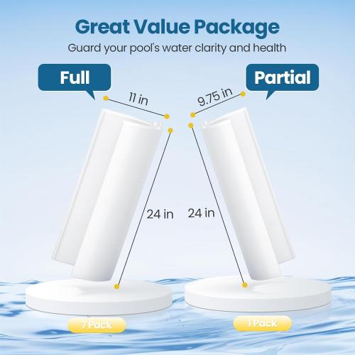 48 Sq.Ft FS-2004 DE Grid Pool Replacement Filter Set Compatible with Unicel FS-2004, for Filbur FC-9540, for PFG-2448, for Hayward Pro-Grid DE4820(DEX4800DA), for MicroClear DE4800, 7 Full   1 Partial