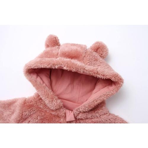 6-9 Months Newborn Baby Snowsuit Fleece Lined Onesie Outfits Warm Hooded Romper for Infant