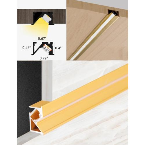 10 Pack 3.3ft/1 Meter Invisible Recessed YW-Shape LED Aluminum Channel System with Milky Cover& End Caps, Suitable for 6mm LED Strip Light Installations (Gold, 10 Pack)