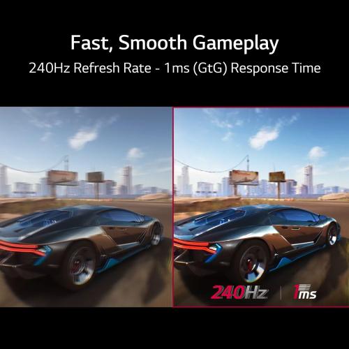 LG 49 Ultragear DQHD (5120x1440) Curved Gaming Monitor, 240Hz, 1ms, VESA DisplayHDR 1000, HDMI 2.1, DisplayPort, 4-Pole HP Out DTS HP:X, AMD FreeSync Premium Pro, Tilt/Swivel/Height Stand, Black