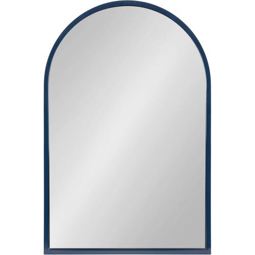 Kate and Laurel Travis Modern Arched Wall Mirror, 20 x 30, Navy Blue, Decorative Arch Bathroom Mirror for Over Sink or for Use as Living Room Wall Decor Accent