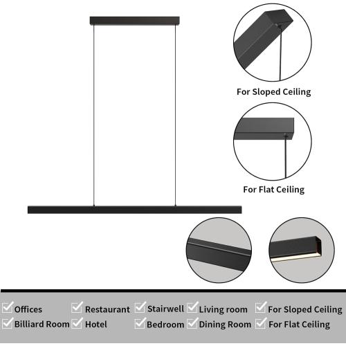 LED Linear Pendant Lights, 39in Island Lighting Fixture 3000k-6000K Dimmable, Chandelier Lamp for Kitchen Dining Room Pool Table Office Bar Garage Workbench