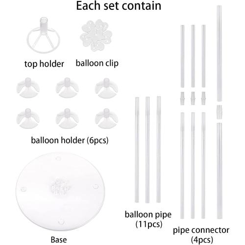 10 Sets Balloon Stand Kits, Balloon Sticks Holder with Base for Table Centerpiece Graduation Birthday Baby Shower Party Decorations