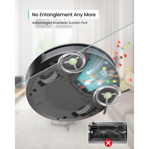 Lefant Vacuum and Mop Combo, WiFi/App/Alexa Control, 2000Pa Strong Suction 2 in 1 Mopping Robotic Vacuum Cleaner, Self-Charging, No Tangling, Slim, Ideal for Hard Floor, Pet Hair, Carpet M210B