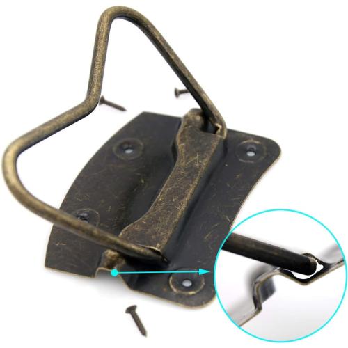 LXZ 4 PCs Vintage Style Lifting Handle Chest Pull with Distressed Antique Brass Finish for Wooden Box/Case/Chest-Large Size