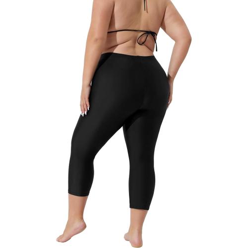 ATTRACO Swim Pants for Women High Waisted Swim Capris Swim Shorts Swimming Leggings