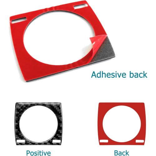 YAMUDA Compatible with Car Clock Frame Cover Sticker Carbon Fiber Interior Accessory for Lexus is 2013 2014 2015 2016 2017 2018 2019（1PCS, Black