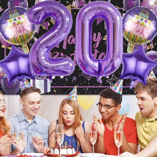 12th Birthday Decorations Party Supplies,15 Pcs 40inch Number 12 Purple Balloons set,12th Foil Mylar Balloons Latex Balloon Decoration,12th Party Balloons,12th Anniversary Party Decorations