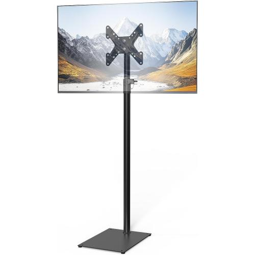 TV Stand with Mount 70” Height Adjustable Tall TV Floor Stand 360°Swivel Universal Tiltable Monitor Floor Stand for 12 to 43 inch Flat Screen Bedroom Curved TVs Display Trolley Stand
