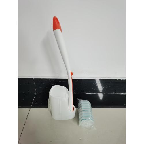 Color Orange JEHONN Disposable Toilet Bowl Cleaner Wand with 40 Cleaner Refills, Wall Mounted Long Handle Compact Bathroom Scrub Brush Holder Set for Sink Bathtub Wash Basin Mop Pool (Orange)
