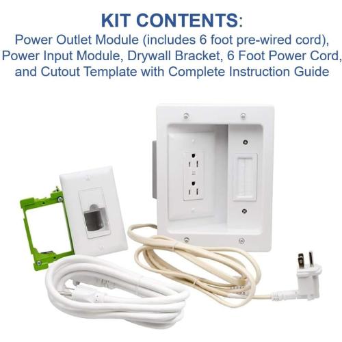 C2G/ Cables To Go 16314 Wiremold In-Wall TV Power Kit