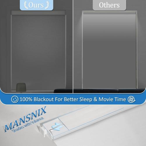 Smart Motorized Blinds with Remote, Cordless No-Drill Automatic Roller Shades, Blackout Electric Blind for Windows, White, 34 x 72