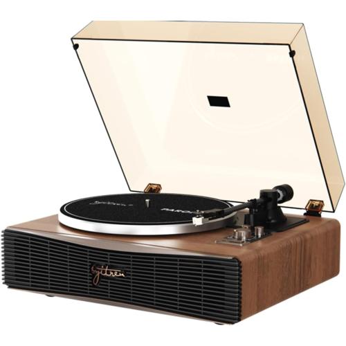 Syitren Paron Record Player Vintage Turntable for Vinyl Records with Built-in Speakers Bluetooth Retro Phonograph Wood Walnut