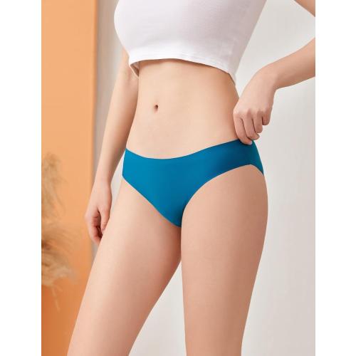 LARGE Caterlove Women's Seamless Underwear No Show Stretch Bikini Panties Silky Invisible Hipster 6 Pack