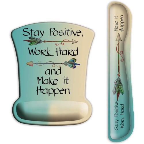 Mouse Pad Wrist Support Keyboard Wrist Rest Pad Ergonomic Mousepad Non-Slip Memory Foam Keyboard Pad Easy Typing Pain Relief Perfect for PC Laptop Gaming Office, Inspirational Quote