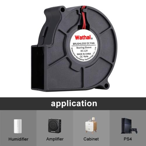 Wathai DC Centrifugal Fan 12V 75mm x 30mm Brushless Cooling Turbo Blower Fan 3 inch