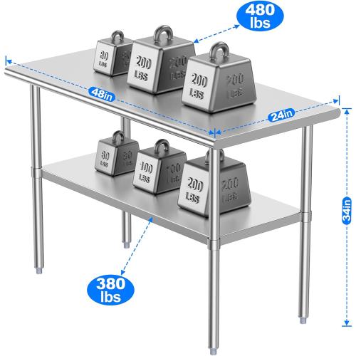Size 24x72 Stainless Steel Table for Prep & Work