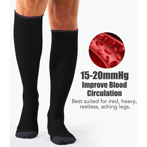3 Pack Medical Compression Sock-Compression Sock For Women and Men Circulation -Best for Running,Nursing,Athletic Sports