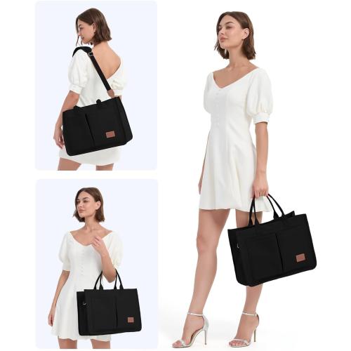 Fiotetto. ......Wandering Nature Women's Canvas Tote Bag, Laptop Work Bag with 2 Cup Holders, Shoulder Bag for Nurse and Teacher.