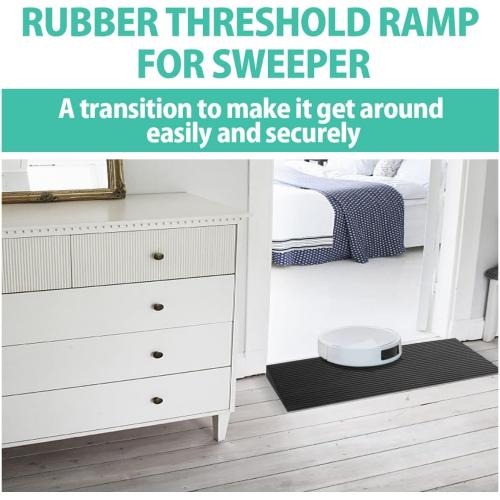 1.5 Rise Rubber Threshold Ramp, 2204Lbs Recycled Rubber Power Threshold, 35.4 L x 7.87 W Non-Slip Surface Solid Threshold Ramp is Adjustable and Cuttable for Wheelchairs, Power Scooters