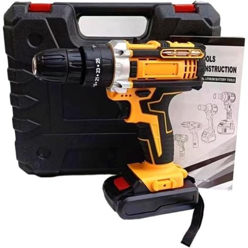 screwdriver For 21V lithium battery impact drill dual speed multifunctional household electric screwdriver repair tools(1 electricity 1 charge)